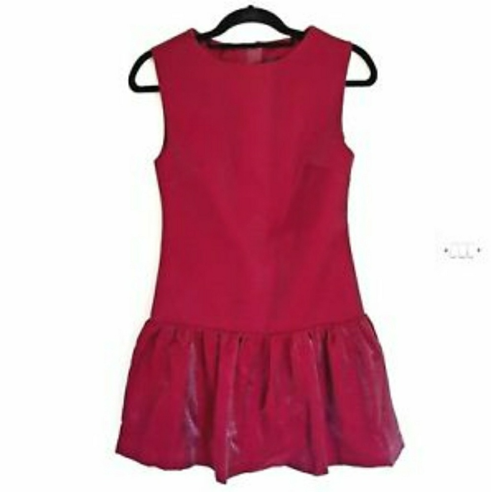 Maroon metallic sleeveless mini dress petite